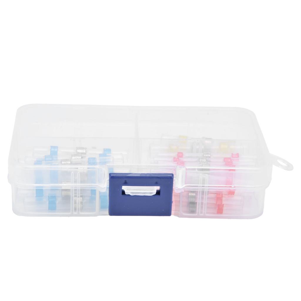 50pcs Waterproof Wire Connectors Bendable Marine Grade Insulated Electrical Wire TerminalsWhite 10 Red 23 Blue 12