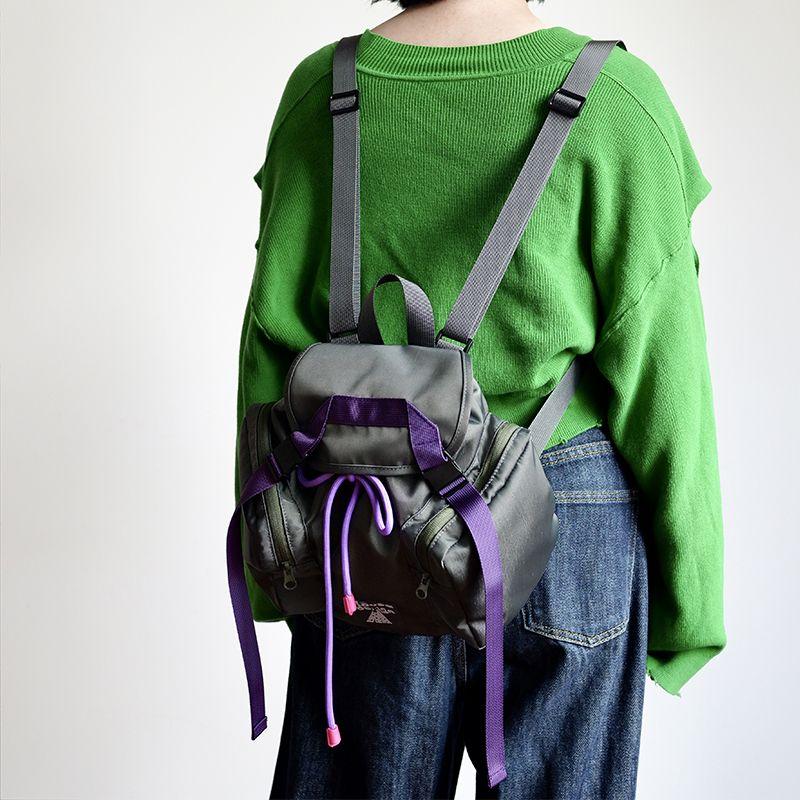 

Original Niche Class Mini Contrast Color Women s Backpack Gray Green
