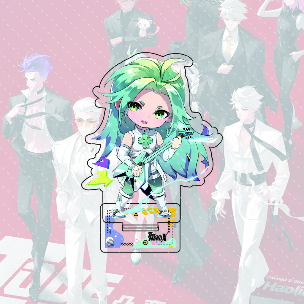 anime TO BE HERO X 10cm Cute Q version acrylic character X Lucky Cyan Ghostblade standing model base desktop decoration gift