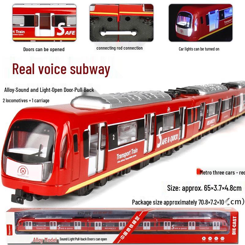 Kaiwei Alloy Subway Train Model with Sound & Light, Magnetic Force, Connect Rod, Pull-back/Remote Control