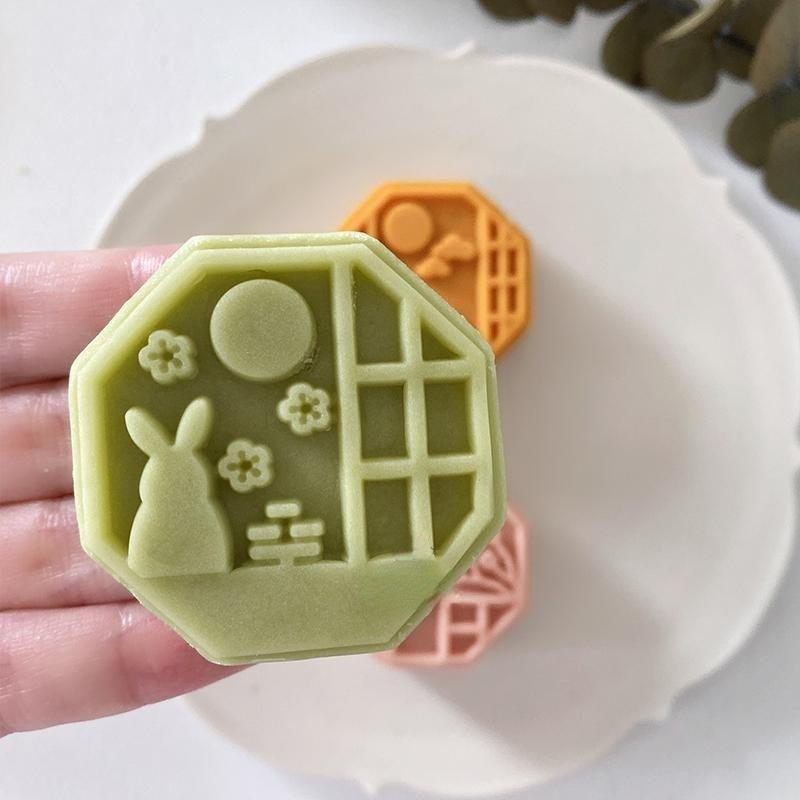 Handmade 3D Rabbit Cake Mold, Reusable and Multi-Purpose Mooncake Mould for Festival Decoration 50g