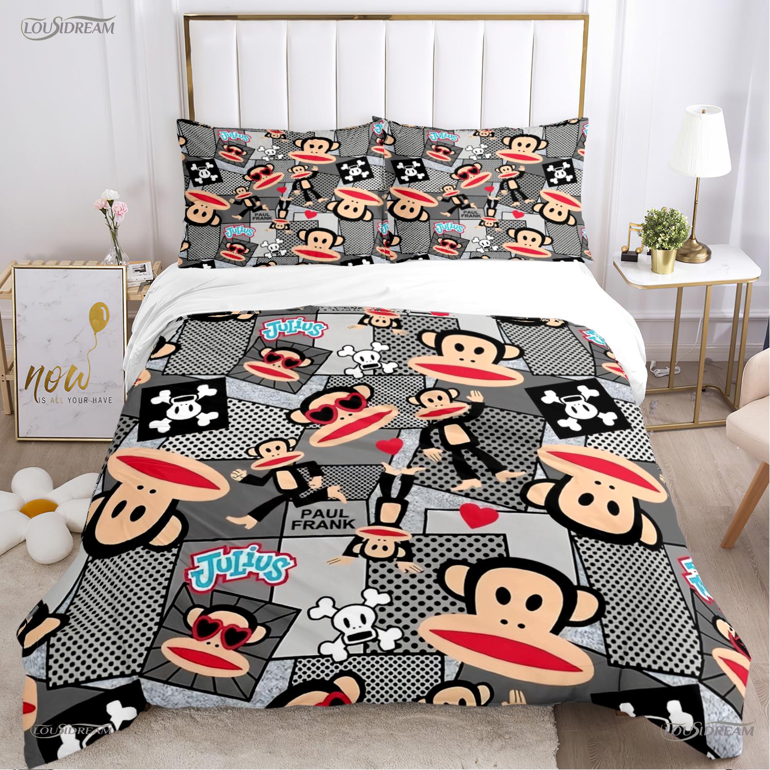

Cute P-Paul F-Frank Cartoon Anime Duvet Cover Funny Kawaii Bedding Set Soft Quilt Cover And Pillowcases Single/Double/Queen/King US Twin(172*218cm)3pcs