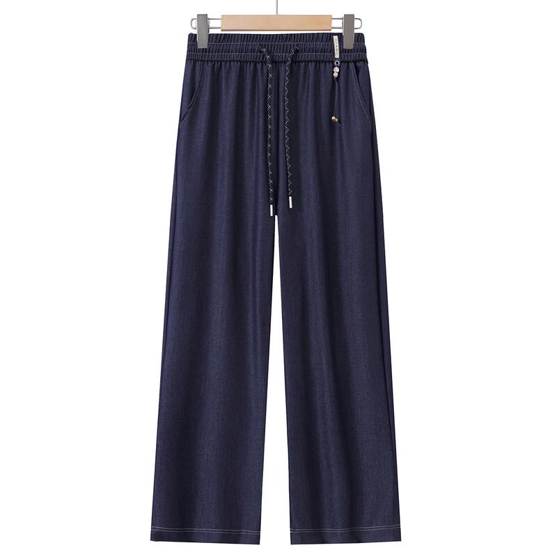 Qianlian Women s Mid-Aged Summer Straight-Leg Jeans 2XL