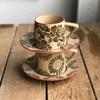 Creative Ice Crack Ceramic Cup Flower High Value Mug Light Luxury Home Office Coffee Cup Breakfast Milk Cup