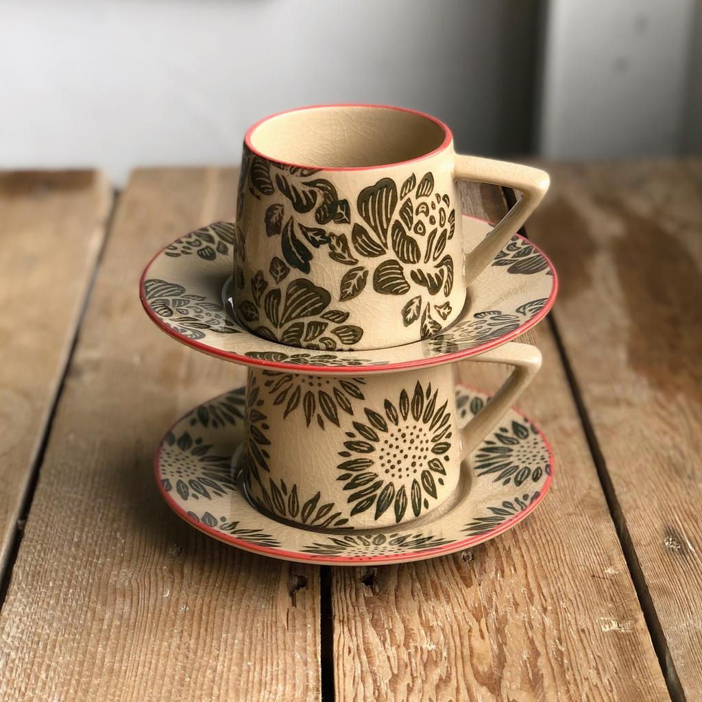 Creative Ice Crack Ceramic Cup Flower High Value Mug Light Luxury Home Office Coffee Cup Breakfast Milk Cup