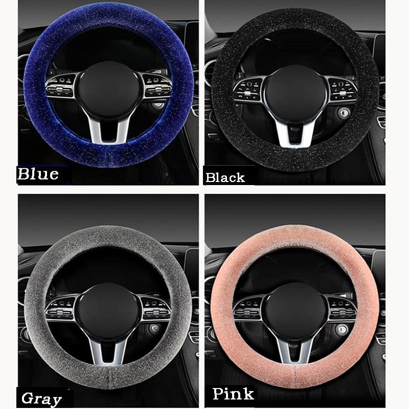 Novinka Plyšový Kožešinový Potah na Volant Auta Silný Teplý A Protiskluzový
