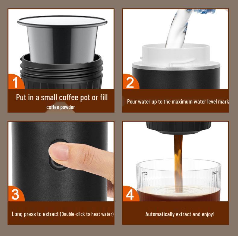 Meiyi Tragbare kabellose Espressomaschine: Kompakte elektrische Kaffeemaschine im italienischen Stil mit Heizpumpe