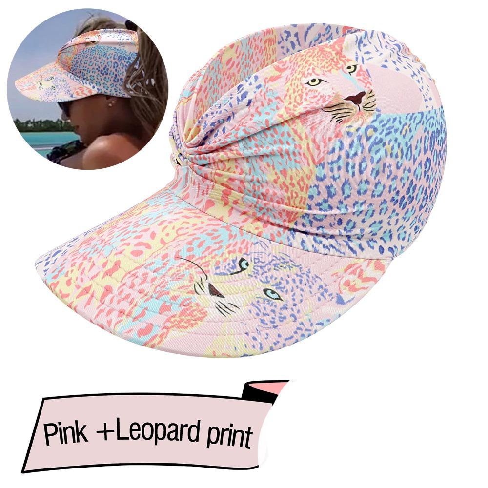 New Anti-UV Summer Visors Hat Flora Printing Breathable Empty Top Hat Empty Top Wide Large Brim Sun Hat Woman