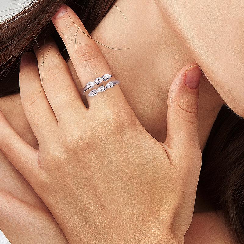 Test Passed 3*4MM Rings for Women Lab Diamond Wedding Band 925 Sterling Silver Female Crown Single Tail Ring