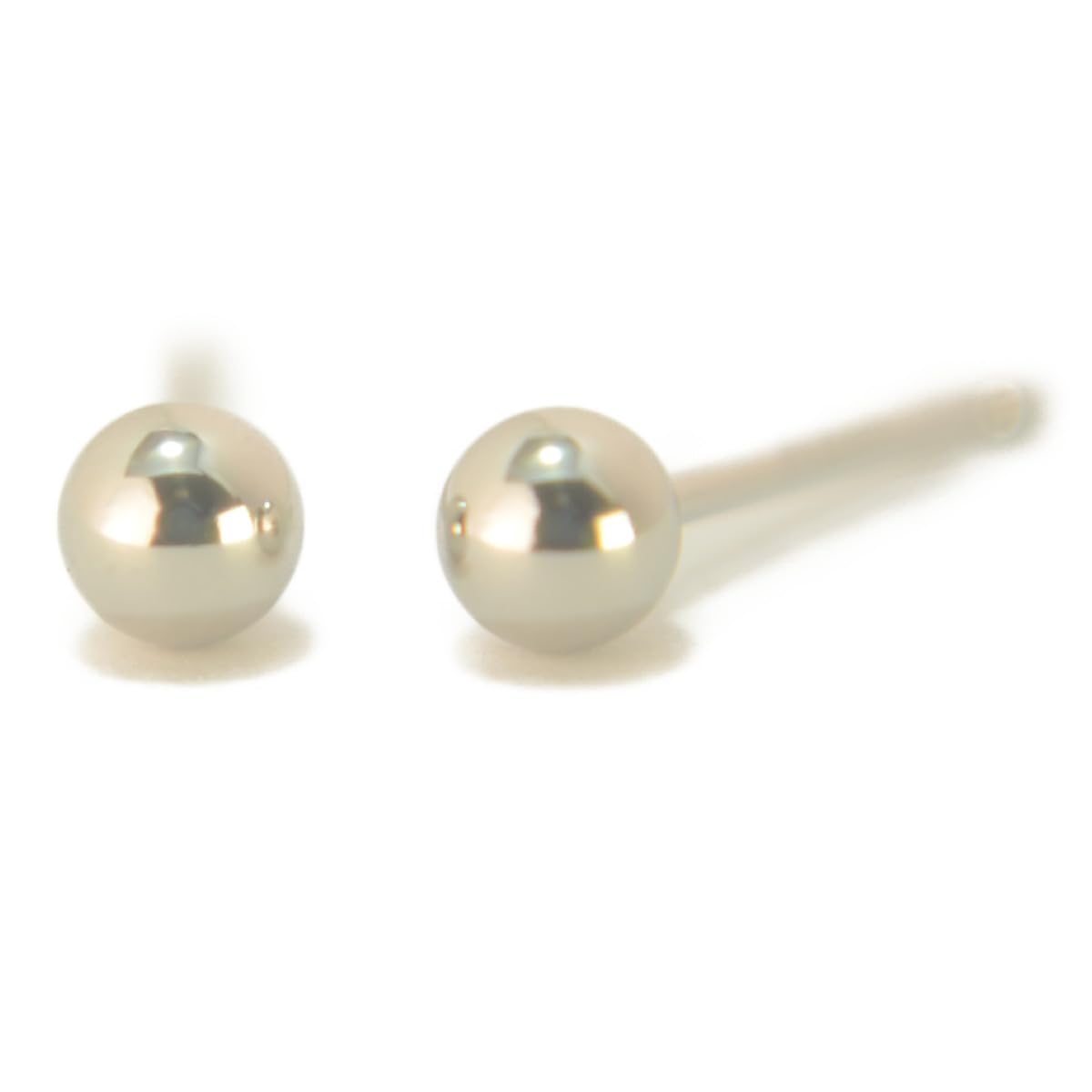 

Pt900 Platinum Round Ball Earrings 3mm Ball Earrings Platinum 1 Pair for Both Ears Made in Japan Nickel Free Yokomountain Lock (Double Catch)