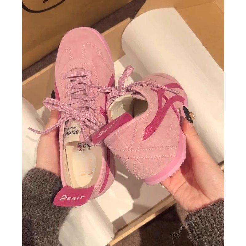 

Нишевые немецкие тренировочные кроссовки женские 2025 новые весна и осень популярные универсальные на плоской подошве с внутренней высотой подъема обувь Форреста Гампа спорт и досуг 40 розовый