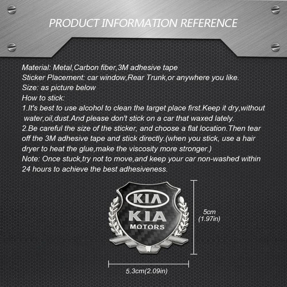 Metal Car Side Badge Sticker Styling for KIA Optima Ceed Rio 3 Pegas Picanto Cerato Soul Sportage Car Window Emblem Accessories