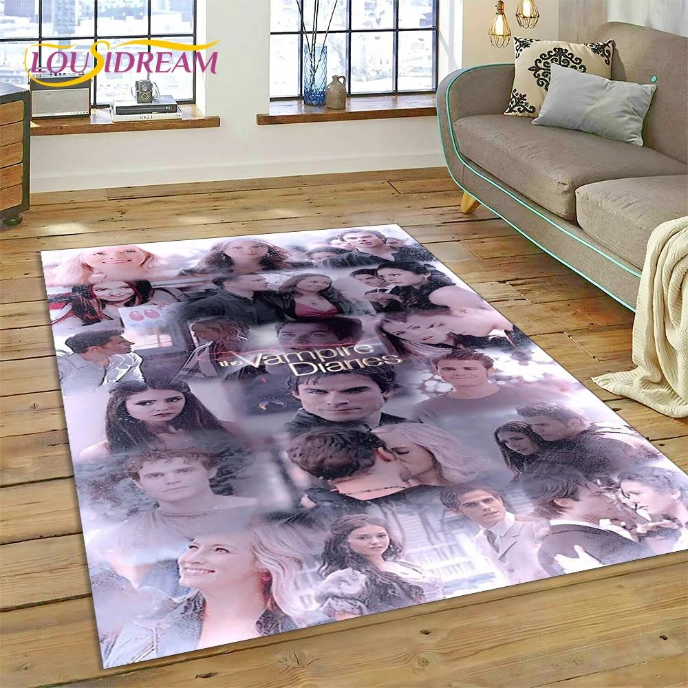 3D Latest The Vampire Diaries Damon Salvatore Rug Carpet for Living Room Bedroom Home Decor,Non-slip Decoration for Sofa Doormat