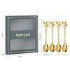 4PCS/Set 12.2 cm Stainless Steel Leaf Coffee Spoons Tableware Stirring Mixing Spoons for Ice Tea, Coffee, Dessert