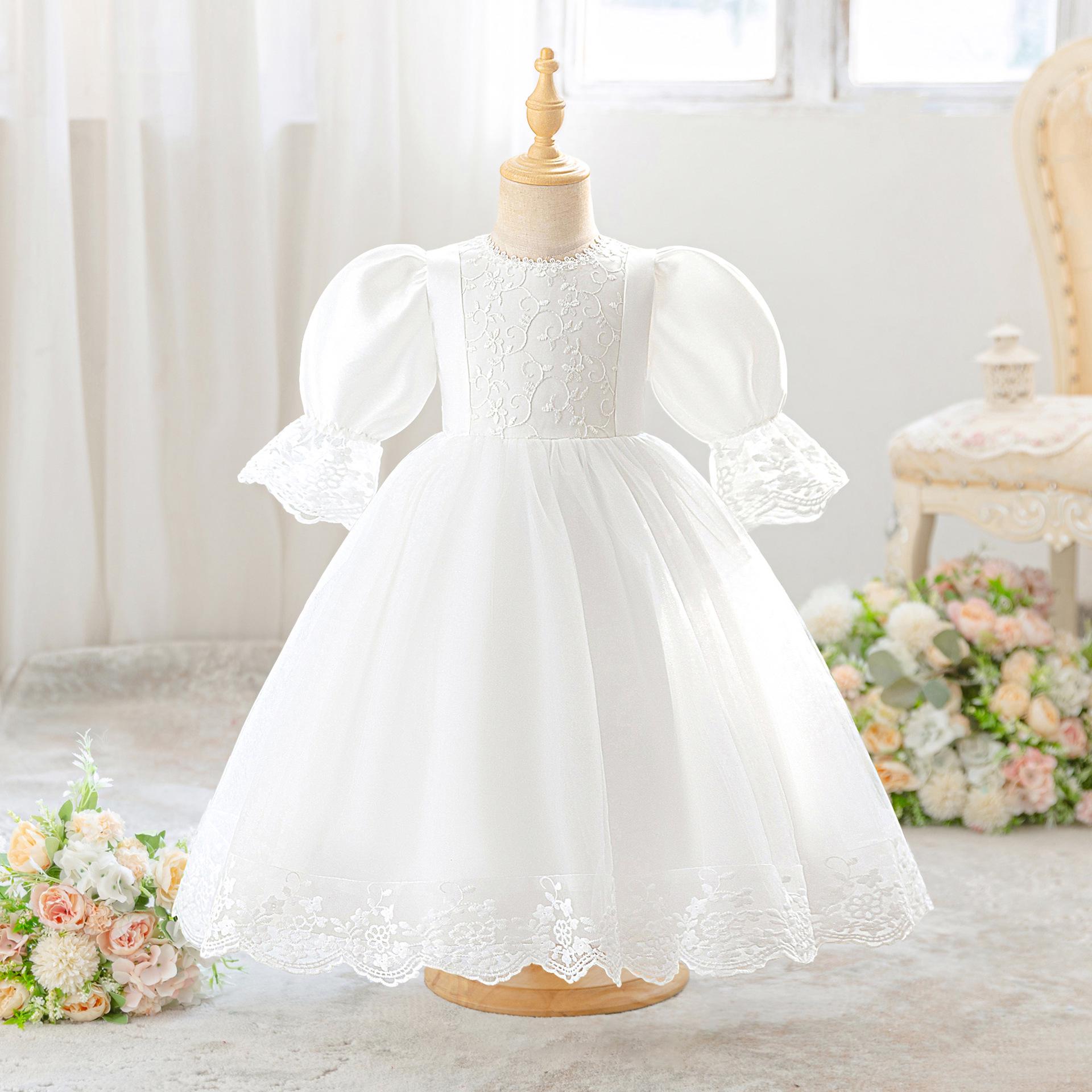 Girls  Formal Mesh Princess Dress - Toddler Christening Gown 110cm/2-3 Years
