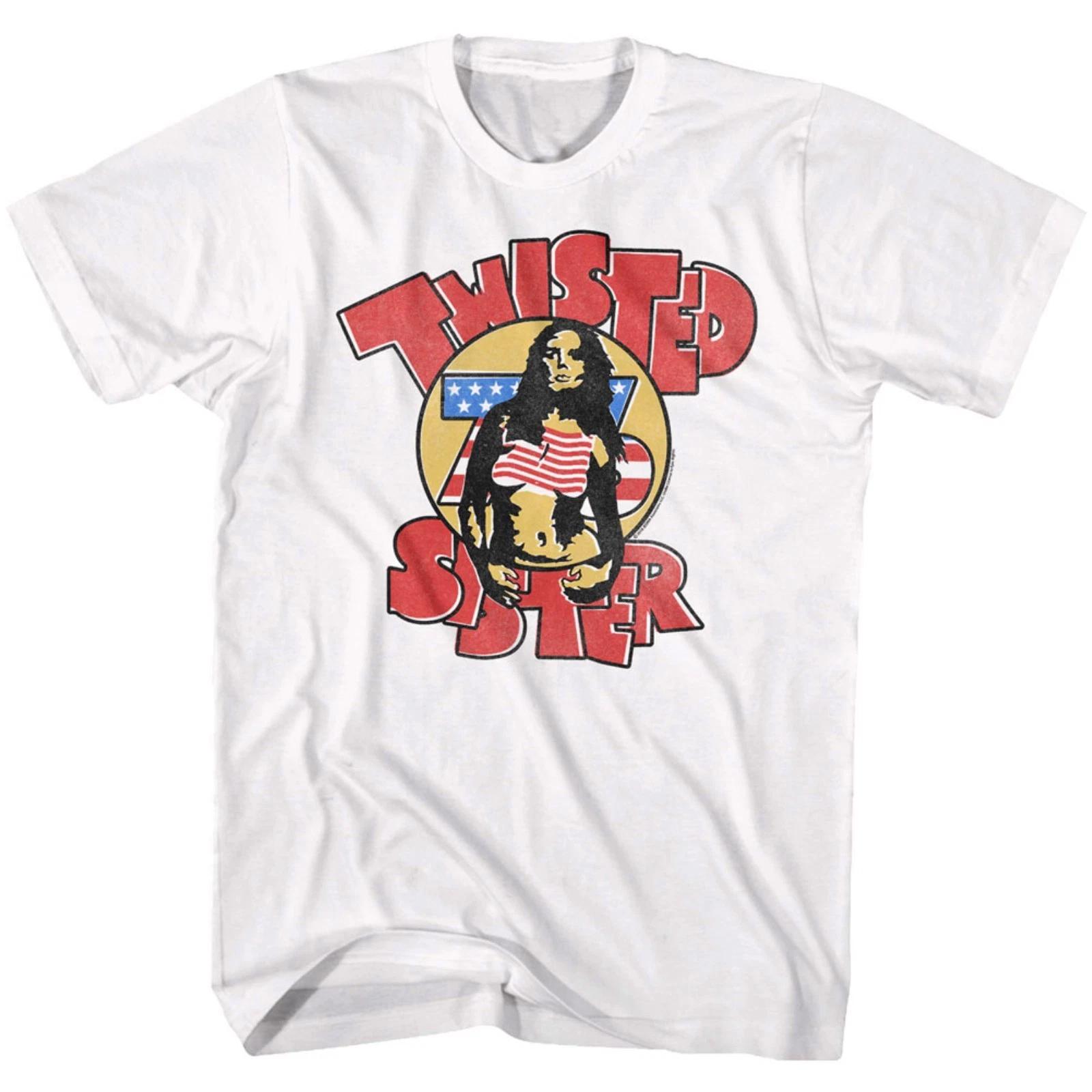 TWISTED SISTER cd lgo 76 GIRL Official White SHIRT New Sizes L,XL,2XL hungry S