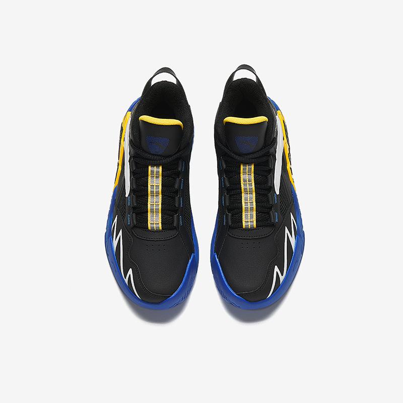 Anta Kids Cement Krypton Professional Basketball Shoes Kids Sneakers Black Blue Yellow A12441107-2
