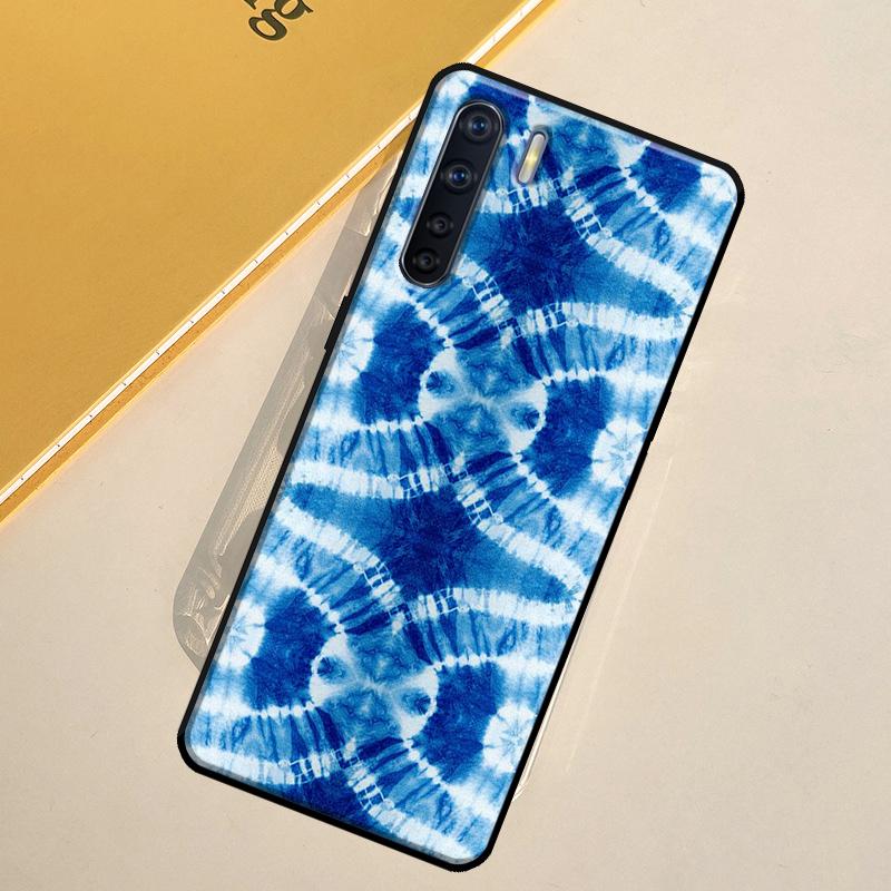 Blue Tie Dye Case For Oppo A5 Pro A15 A17 A57 A77 A94 A74 A54 A16 A76 A96 A40 A60 A80 A18 A38 A58 A78 A98