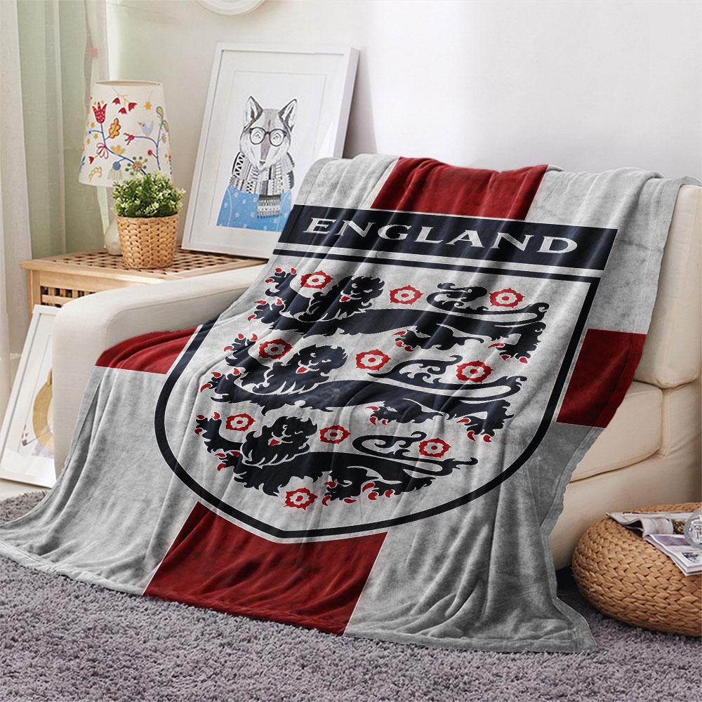 England national football logo Printed Flannel Blanket, soft throw for bedroom sofa, washable,soccer fan merchandise, great gift.