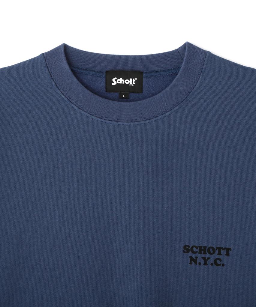 Schott LIFE ON WHEELS CREW SWEAT, Men's, Size L (120), Navy, 782-4232002