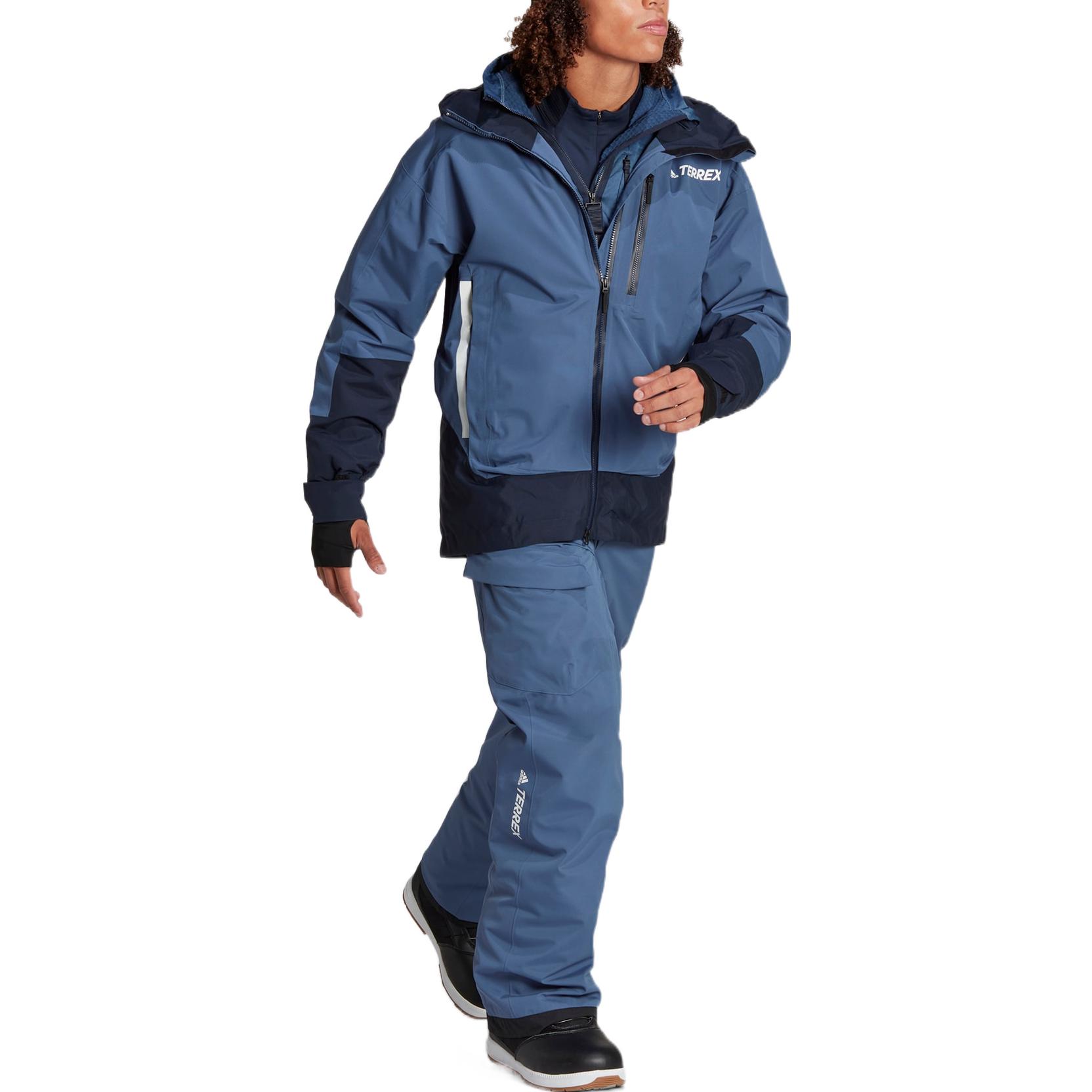 Лыжные брюки Adidas с принтом логотипа на пуговицах и несколькими карманами — фото 4