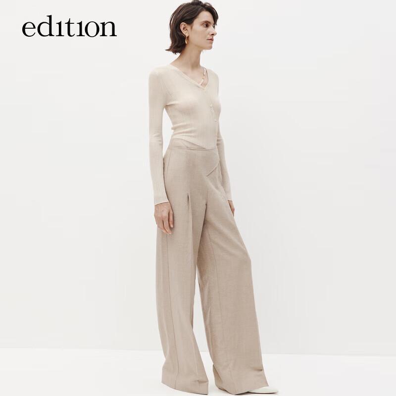 Edition Women's Detachable Ribbon Silk Wool Knitted Cardigan