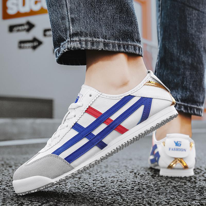 Novos Sapatos Masculinos Forrest Gump Versátil Sapatilhas Brancas Masculinas Moda Retrô Athleisure Sapatos Slip-On Modernos de Um Pé tênis