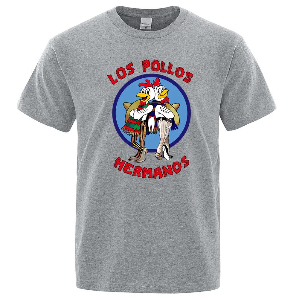 *Los Pollos Hermanos* Men's Funny Print Casual Cotton T-Shirt