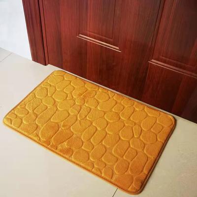 Coral Fleece Embossed Stone Bathroom Floor Mat, Water Absorbing And Foot Mat, Door Mat
