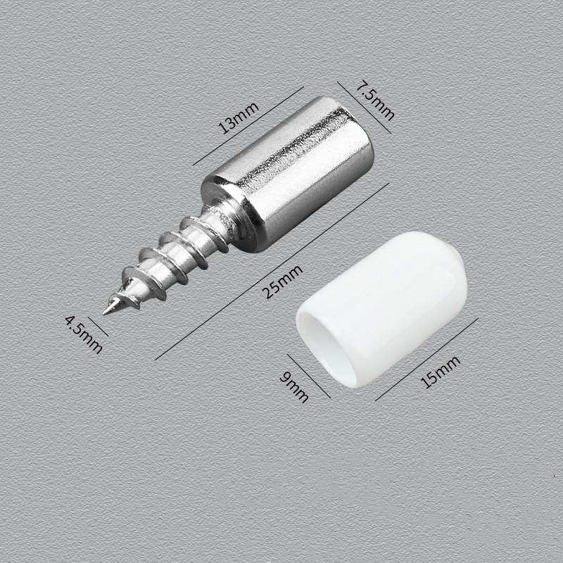 100-10PCS Cross Self-tapping Screw with Rubber Sleeve Laminate Support Home Wardrobe Cabinet Glass Hard Nonslip Partition Nails