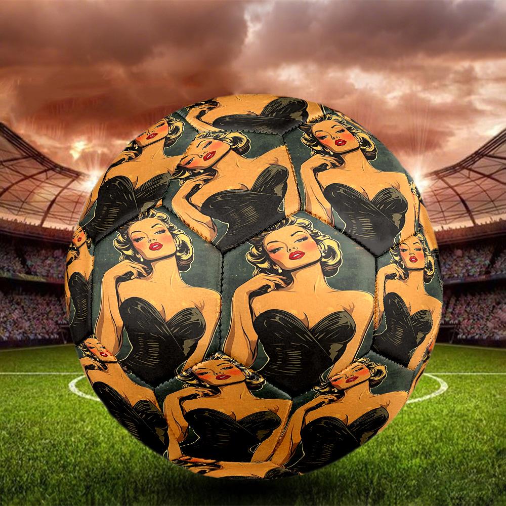 Marilyn Monroe Print Size 5 Soccer Ball, Standard Match Football for Sports Game and Team Practice, Ideal Gift for Soccer Fans