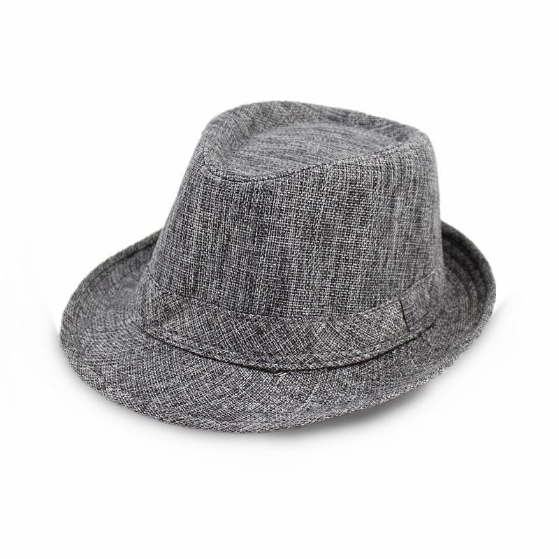 Cappelli Fedora Estivi per Uomo Mezza Età Cappellino Lino Panama Monocolore Jazz Cappello Cowboy Uomo Donna Festa Britannica Cappello da Sole