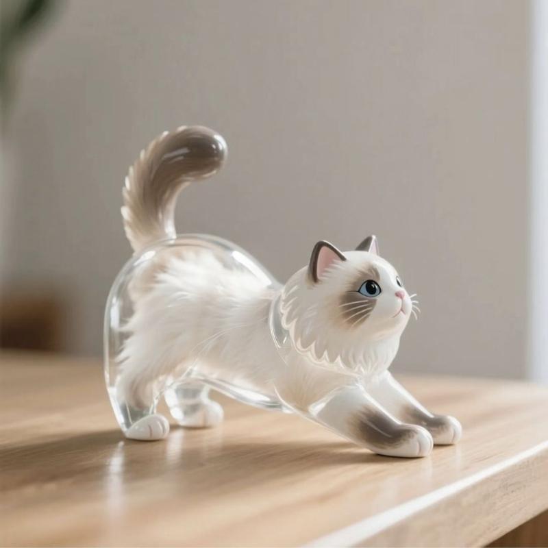 Stylish Plastic Clear Cats Furs Storage Box Unique Homes Decors For Showcasing Pet Hair Collection Container Ornament