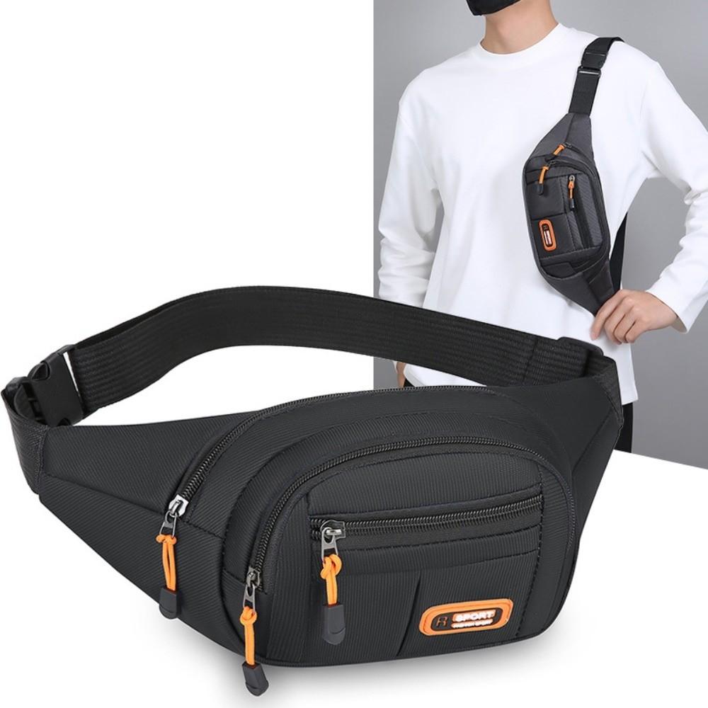Large Capacity Men Chest Bag Waterproof Sports Walking Bag Zipper Mobile Waist Bag Riding