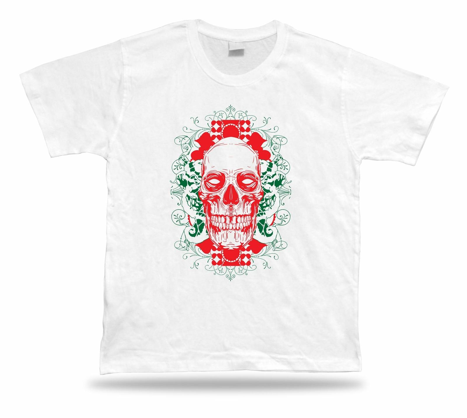 

Tshirt Tee Shirt Birthday Gift Idea Skull Dead Creepy Horror Evil Stare Floral 5XL різнокольоровий