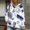 Women s Plus Size Swirl Gradient Printed Hoodie Long Sleeve Drawstring Kangaroo Pocket Pullover