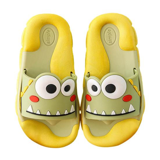 1 Pair Anti-fade Kids Slippers All-match Useful Cartoon Frog Design Children Slippers