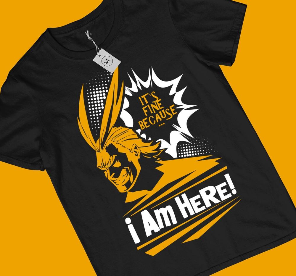 

All Might I Am Here Boku No Hero Unisex Shirt for Anime and Manga Lovers 3XL