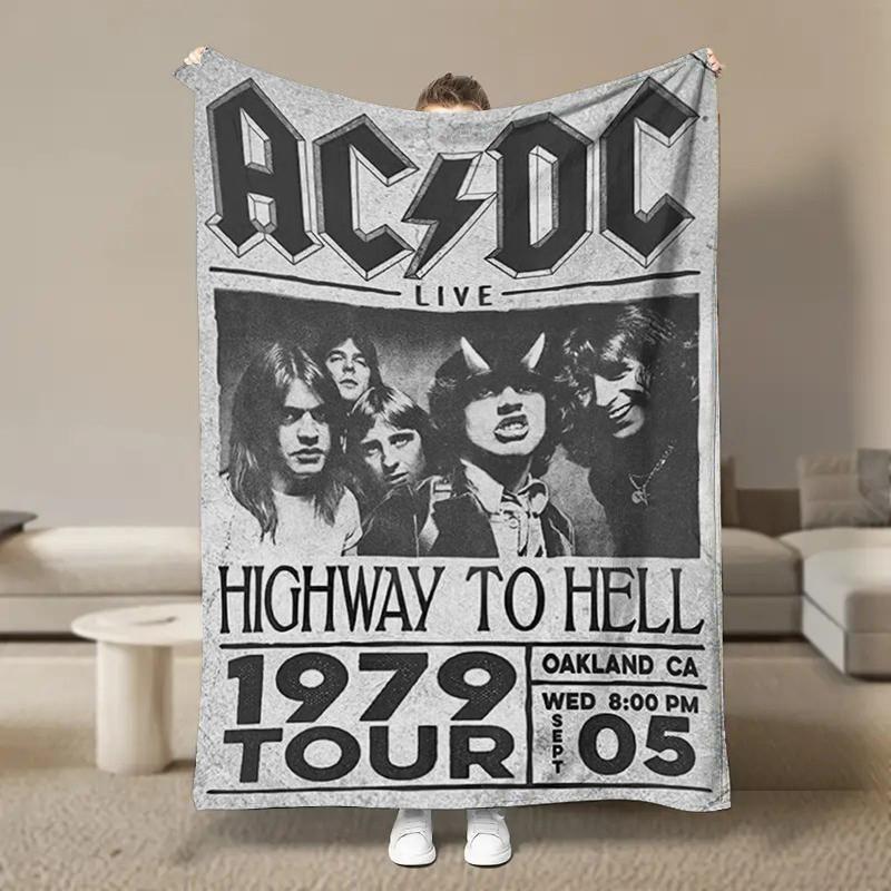Rock Singer A-AC D-DC Band Fleece Blanket for Bed Bedroom Sofa Soft Flannel Throw Fluffy Children Adult Picnic Blanket Kids Gift