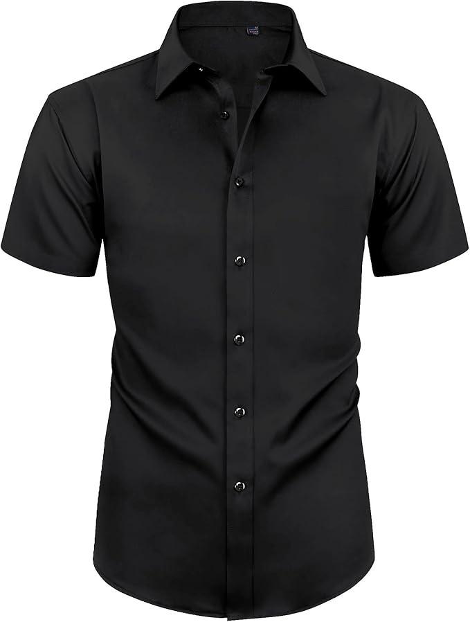 Four-sided Stretch Dress Shirt Men's Slim-fitting Long-sleeved Solid Color Simple Men's Shirt Business Casual Men's Clothing
