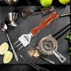 Crusher Ice Maker Pick Icemaker Trident Stainless Steel Snow Bartender Picker with Wooden Handle