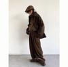 Unisex Retro Japanese Woolen Coat - Single-Breasted, Loose Fit, Raglan Sleeve