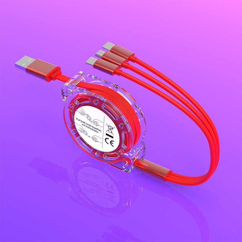 

Tangle-Free 3-in-1 Retractable Cable | All-in-One Fast Charging for iPhone, Type-C & Micro-USB Devices