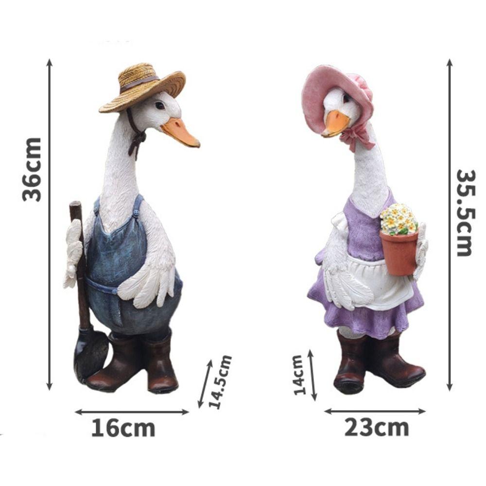 Resin Animal Sculpture Cartoon Miniatures Figurine Micro Landscape Ducks Statue  Gift