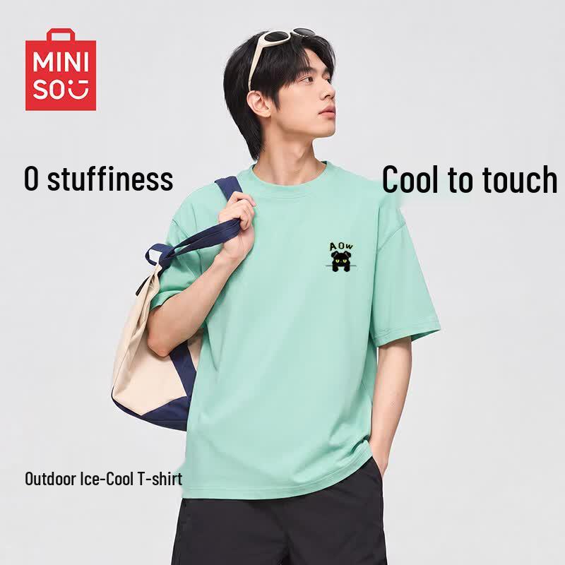 MINISO Men s Ice Silk Breathable Short-Sleeve T-Shirt L
