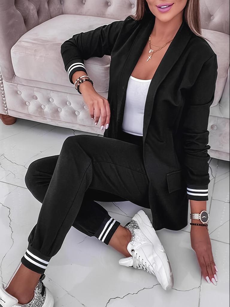 Women's Spring Korean-Style Retro Blazer & Casual Suit Set