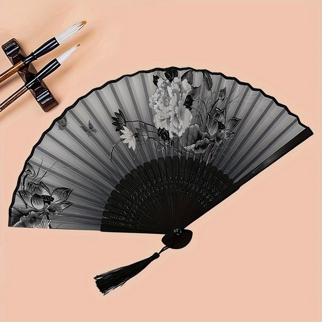1pc-Multi-colored Hand Folding Fan, Bamboo Folding Fan, Hand Folding Fan for Church Wedding Gifts, Party Discount