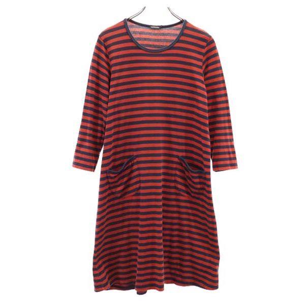 

marimekko border Long sleeve one piece S Red series Women Used