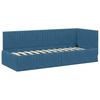 Corner Bed Frame with Mattress and Headboard 2 Pcs Blue Velvet