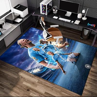 1pc Manchester United Manchester City Rug, Digital Printed Home Chair Sofa Mat, Durable Office Area Carpet, Beautiful Festival Decorations